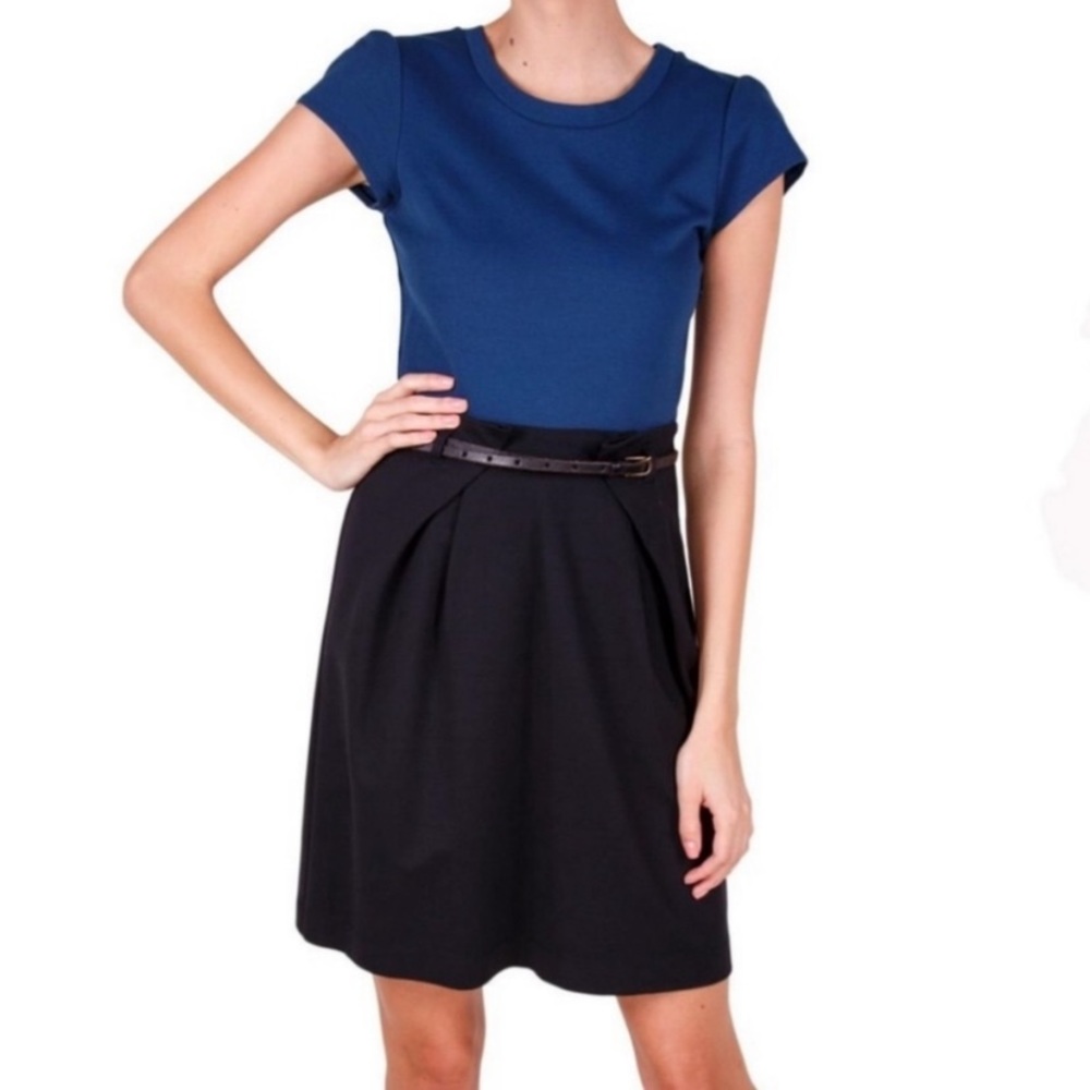 Theory Ciarah Blue and Black Dress